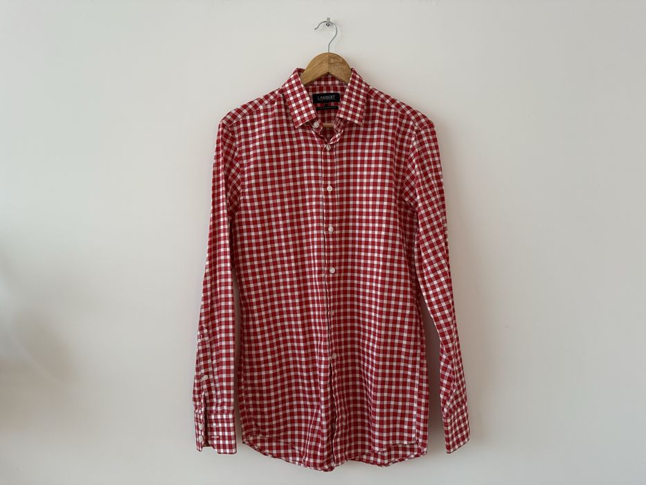 Koszula w kratkę czerwono-biała Lambert rozmiar 40