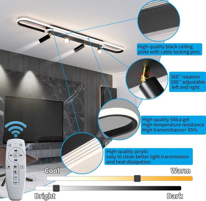 Люстра з треками для зонування кухні 70вт ДОСТАВКА БЕЗКОШВТОВНА