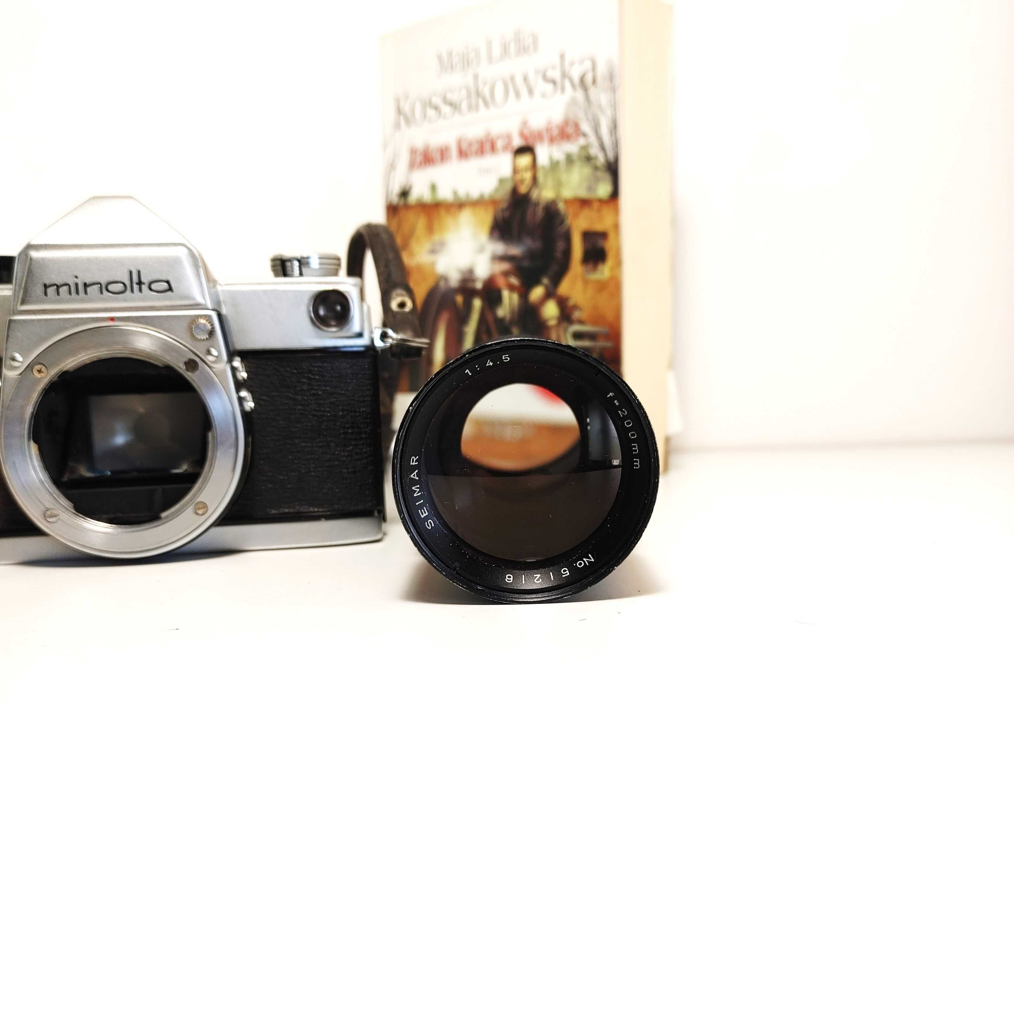 Lustrzanka Analogowa MINOLTA SR-7 z obiektywem 200mm Następca Legendy