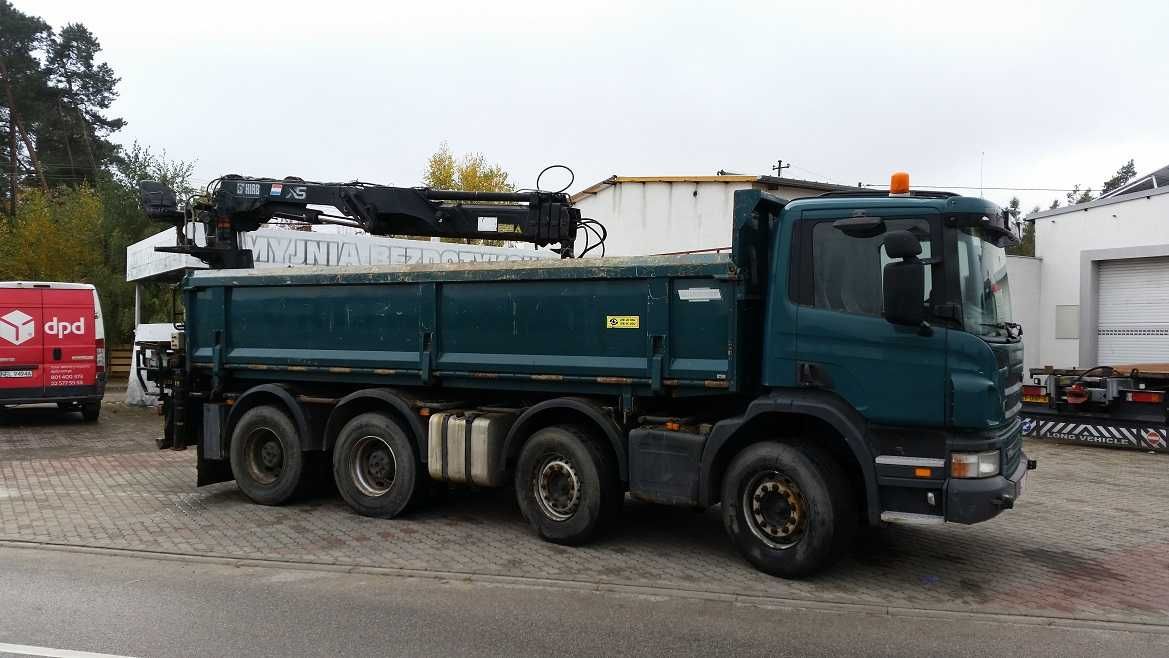 SCANIA P380 ,wywrotka, HDS HIAB 166 -RADIO, 8X4 ,