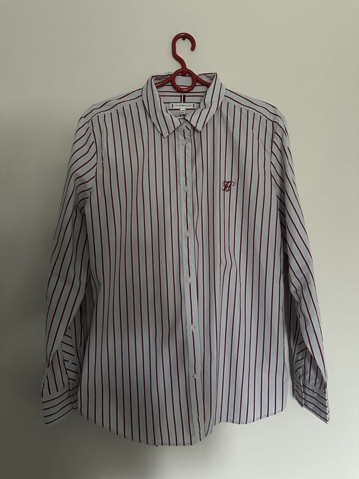 Nowa koszula męska z długim rękawem Tommy Hilfiger rozmiar 44 w prążki