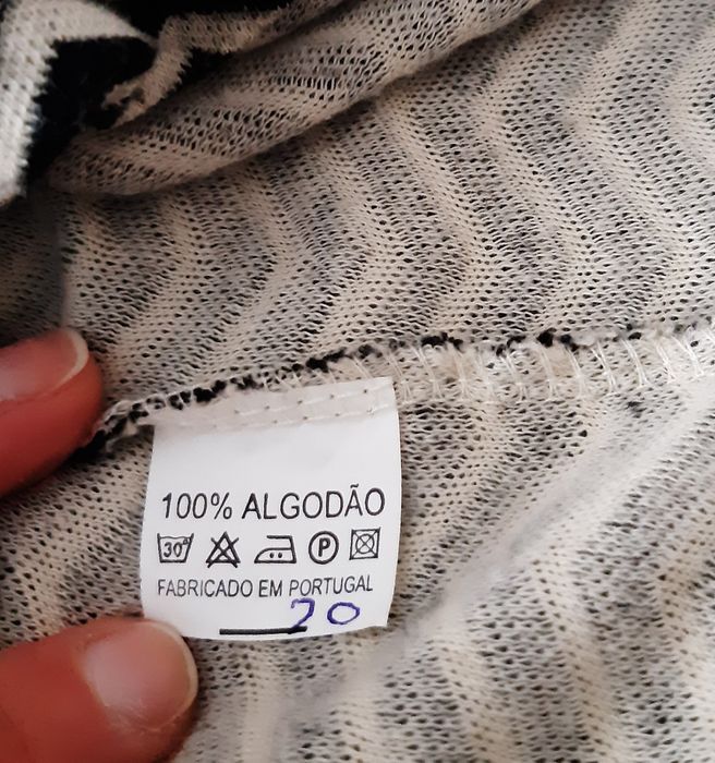 Vestido às riscas, preto e branco, tamanho L