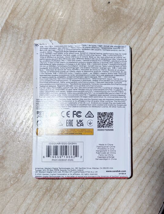 Карта пам'яті MicroSd 512 Gb / Нова