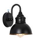 Zewnętrzna lampa ścienna z czujnikiem zmierzchu, czarna, retro