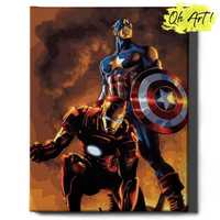 Malowanie po numerach, 40x50 cm - Iron Man i Kapitan Ameryka / Oh-Art
