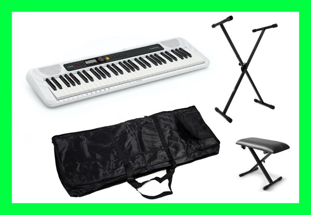 CASIO CT-S200 Biały Keyboard + Statyw Pokrowiec Ławka / ZESTAW