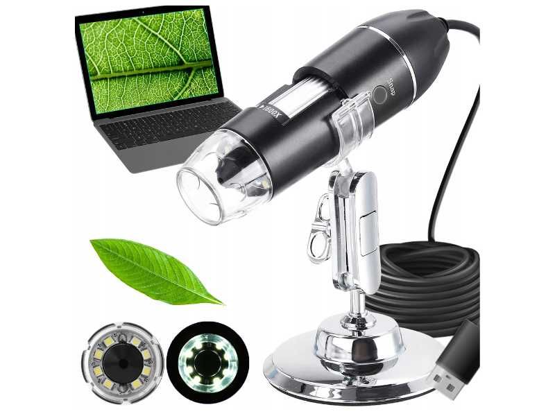 Mikroskop Cyfrowy LED 1600x Edukacyjny do USB dla Dzieci Przybliżenie