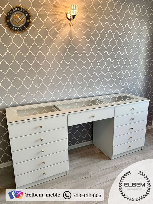 Toaletka ze szklanymi frontami Glamour