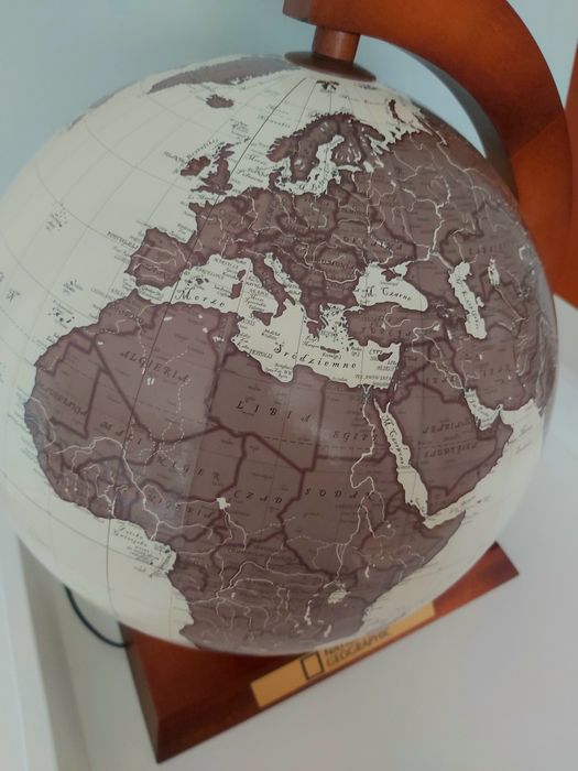 Duży podświetlany globus antyczny National Geographic