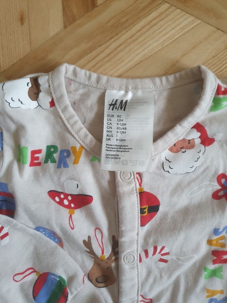 Pajacyk świąteczny H&m rozmiar 80