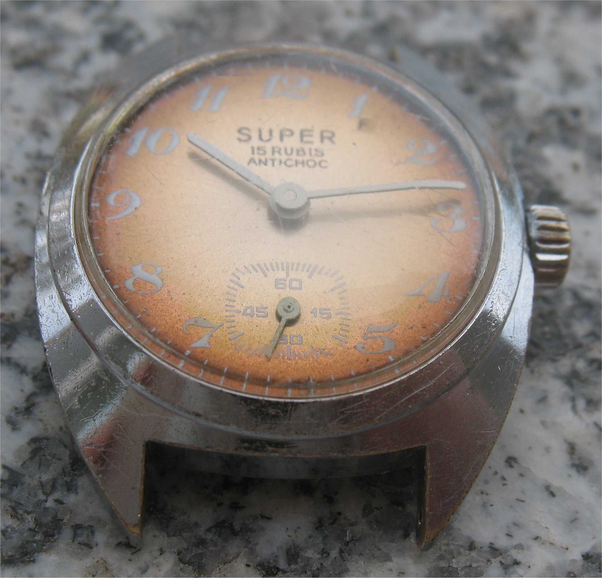 Relógio Vintage de Corda Super - 15 Rubis - Antichoc