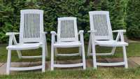 Krzesło białe rozkładane ogrodowe wypoczynkowe  1 szt