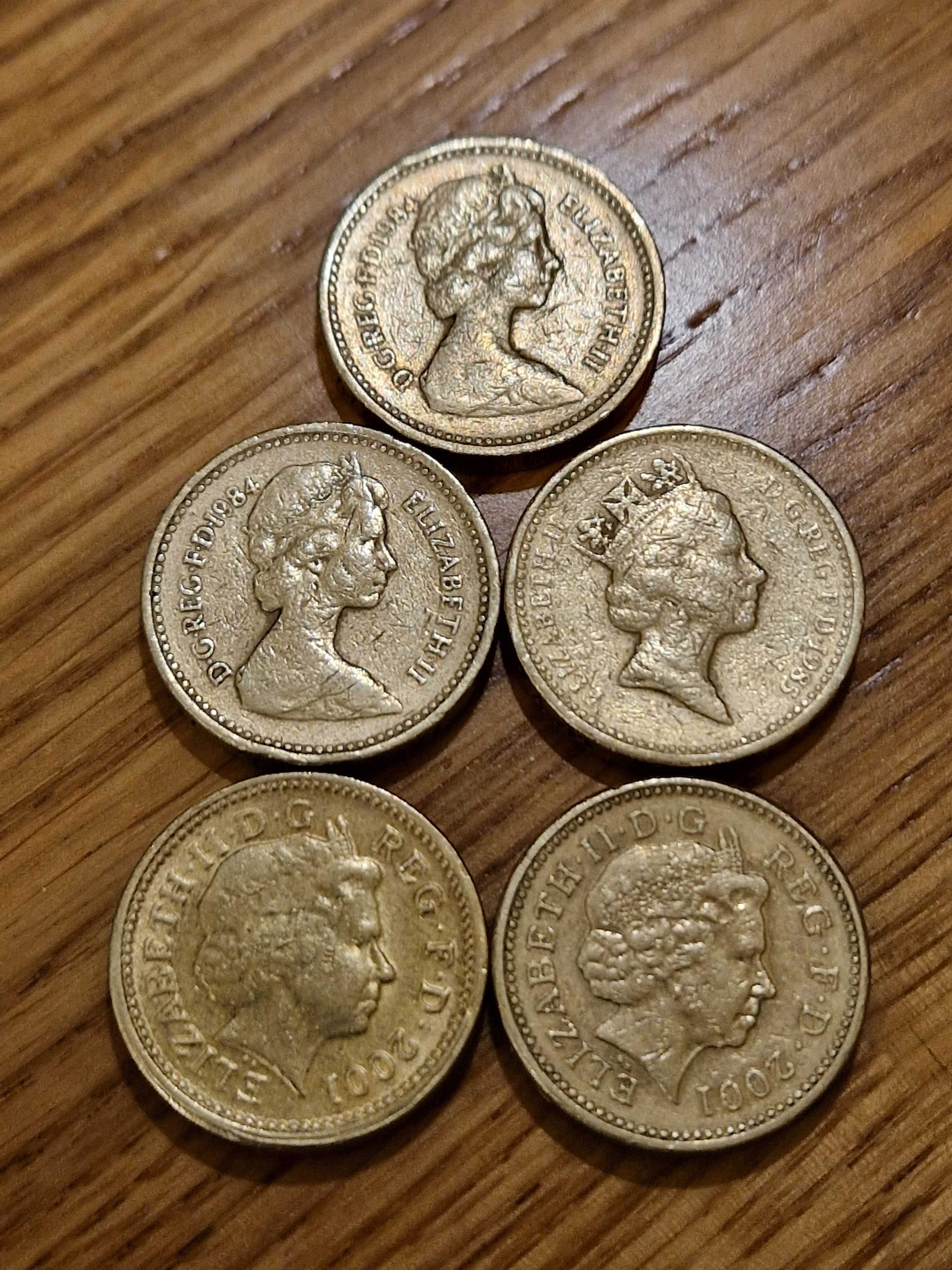 Монети Великобританії 1 GBP фунт стерлінгів 1984, 1985 і 2001 років