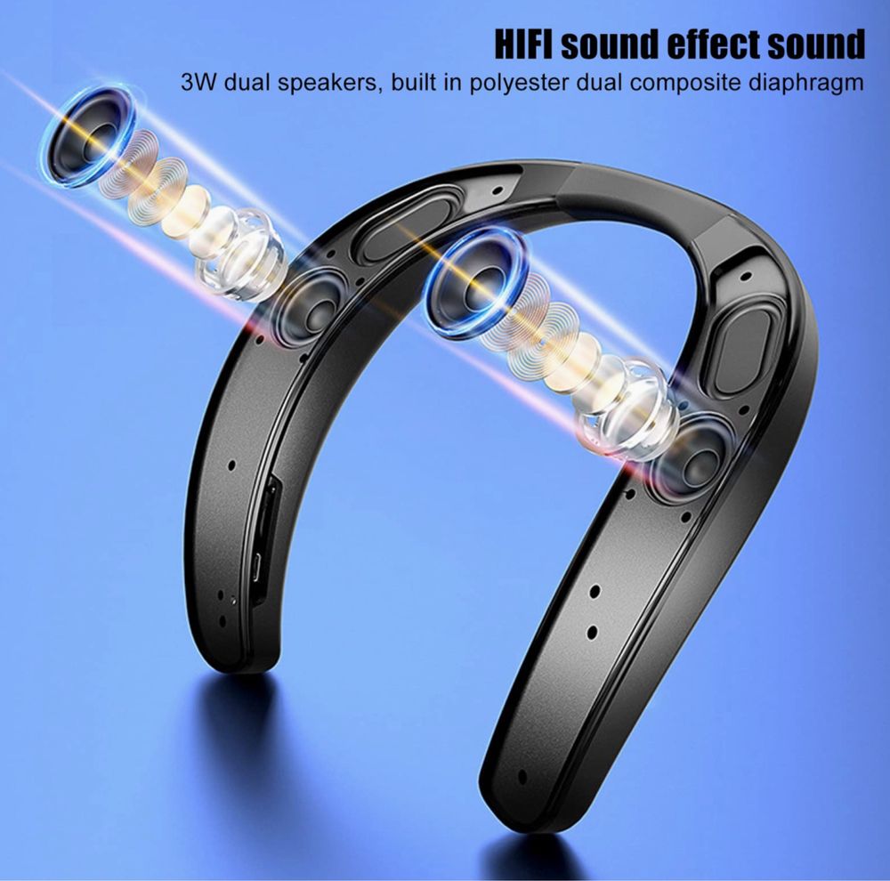 Głośnik Bluetooth z Pałąkiem na Kark, Zestaw Głośnomówiący, głośnik