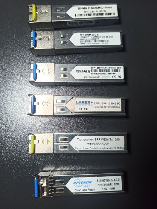 Оптичні SFP-модулі (Трансивери) 1.25G WDM/BiDi (3 км, 10 км, 20 км) SC