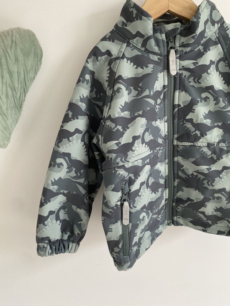 Kurtka softshell 86 w dinozaury friends jak lindex miętowa zielona
