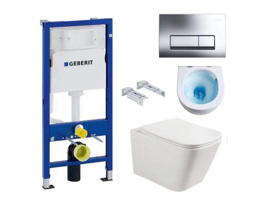 Інсталяція Geberit з хромованою клавішей з унітазом Volle Libra 2.0