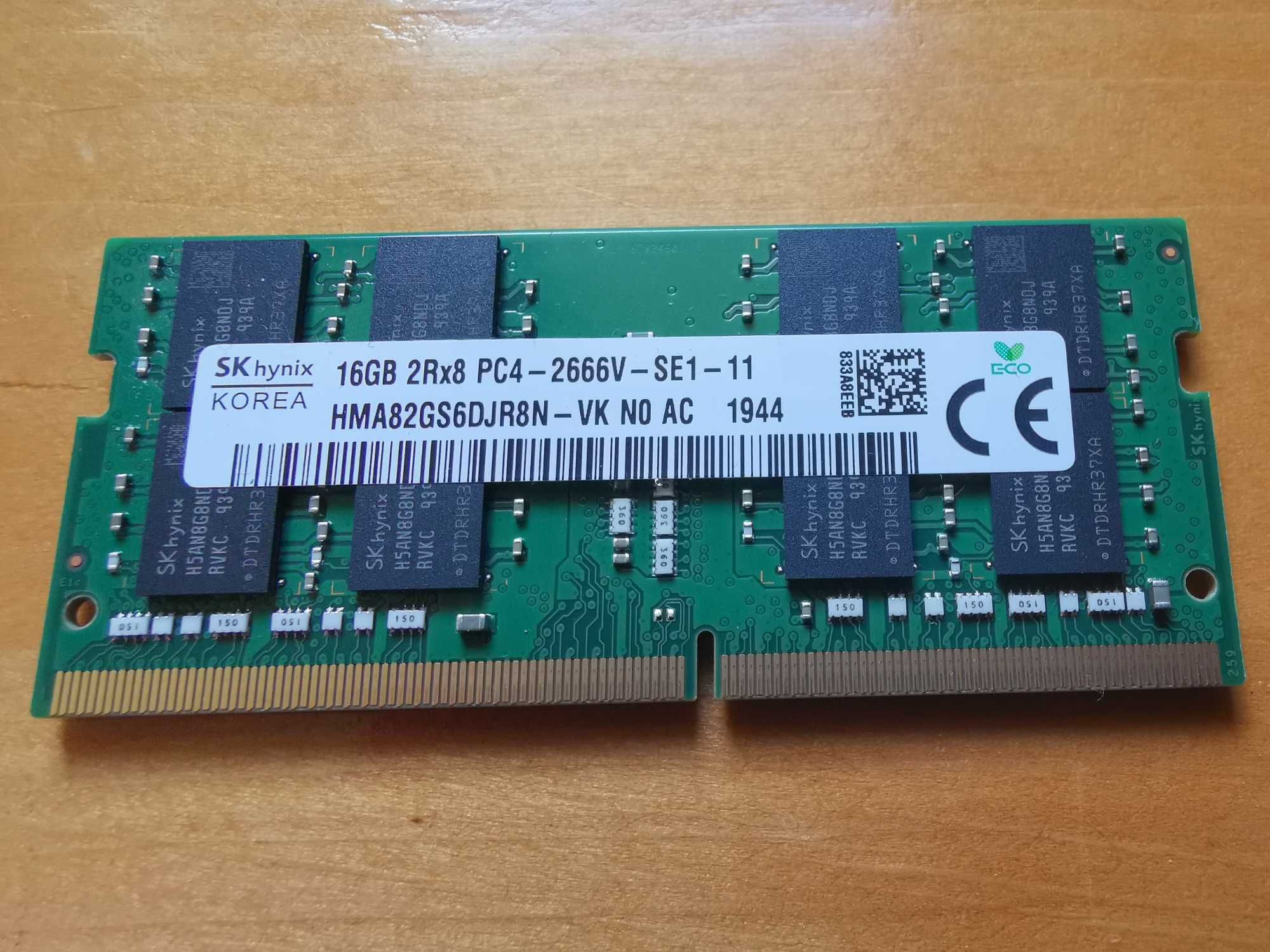 RAM 16GB 1*16GB Hynix DDR4 2666MHz 1,2V HMA82GS6CJR8N-VK N