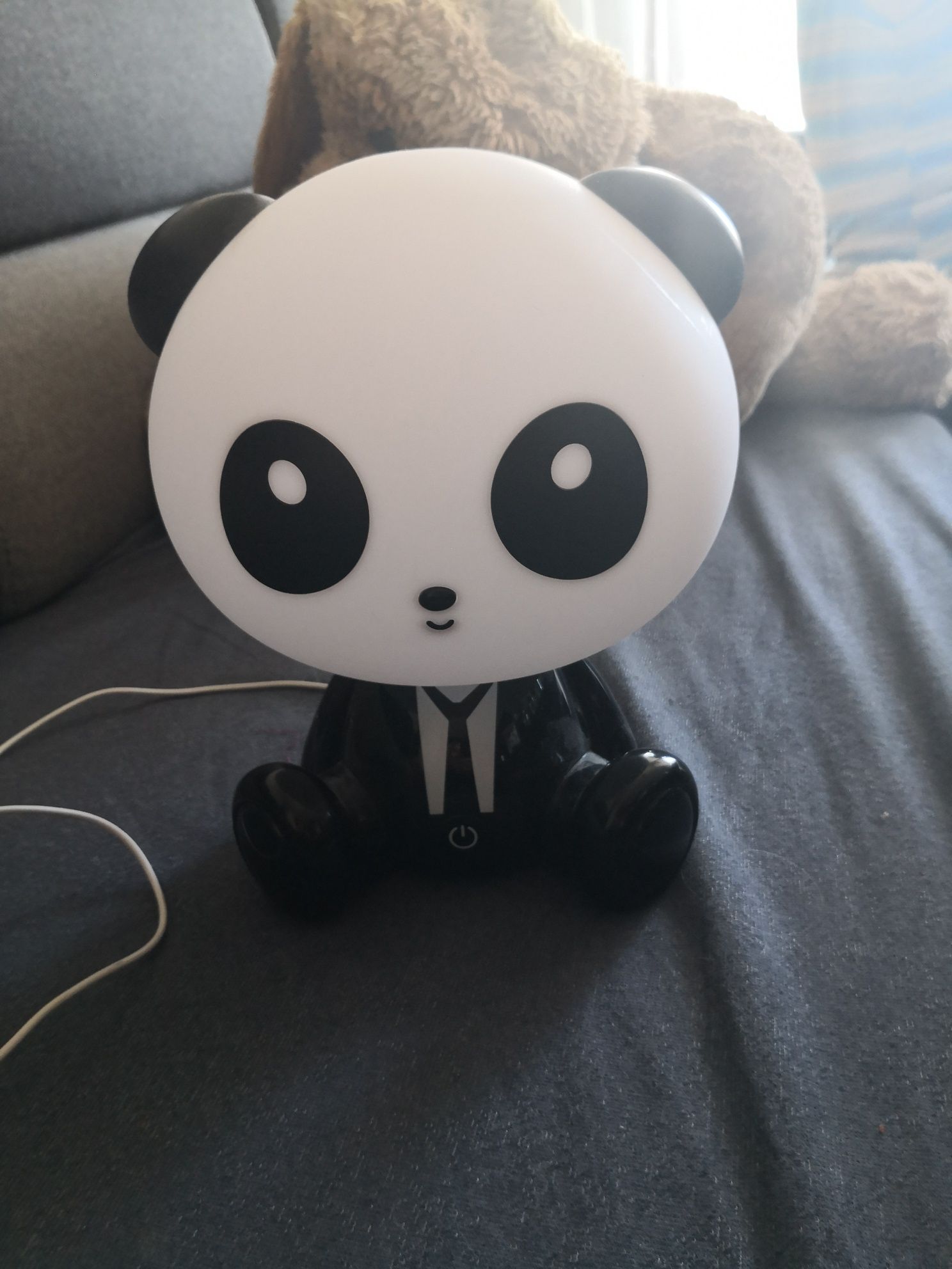 Lampka Panda czarno-biala
