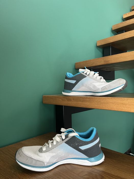 Buty sportowe damskie reebok białe do biegania sport niebieskie
