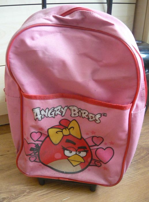 plecak tornister walizka dziecięca na kółkach z rączką angry birds
