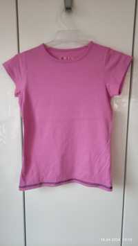 Różowa bawełniana bluzeczka r 122 128