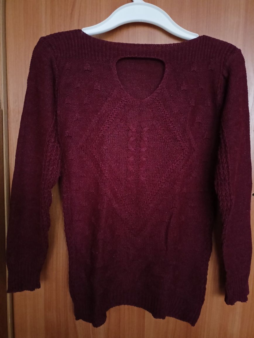 Burgundowy sweter rozm. S (36)