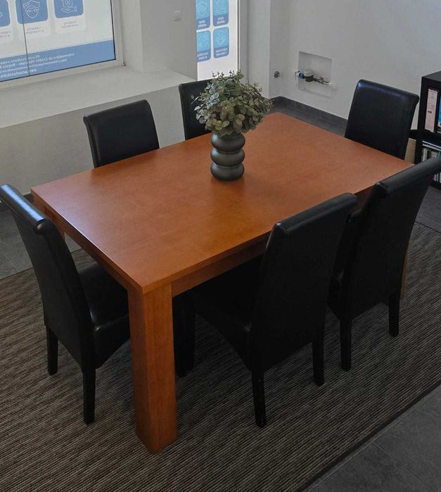 Mesa de Sala em Madeira Maciça Cor Cerejeira – 160x100 cm