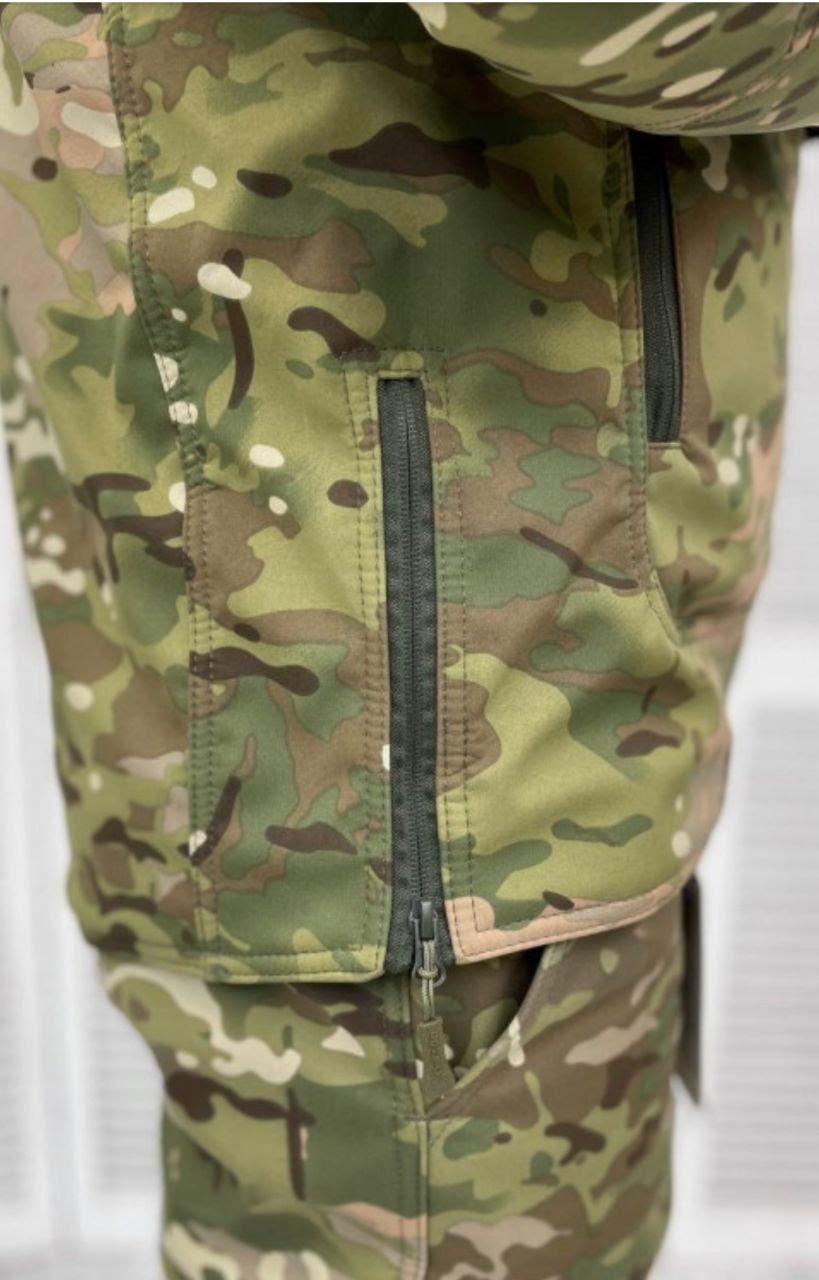 Тактична куртка Combat Multicam Soft-Shell на флісі