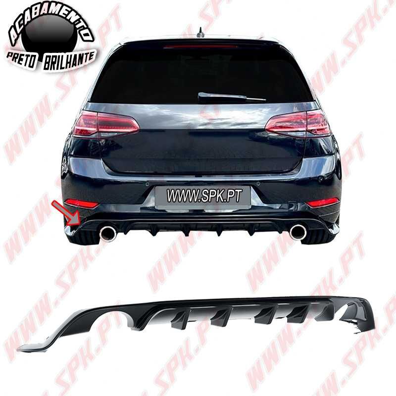 Difusor Traseiro - VW Golf 7.5 Facelift - Plástico - Preto Brilhante