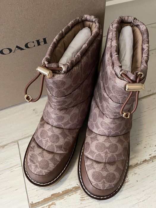 COACH original. Теплые сапоги кожа с нейлоном р 39