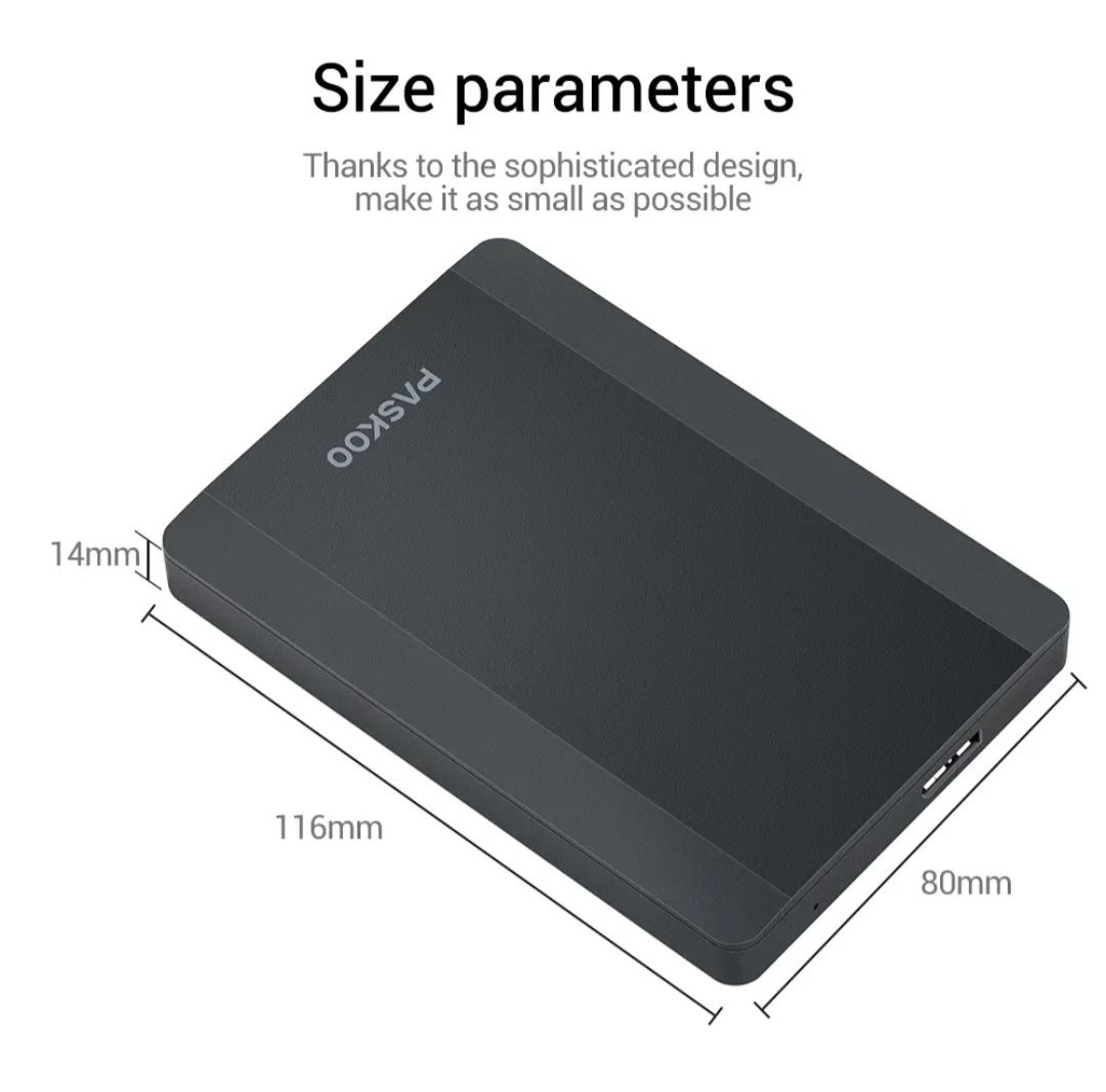 Зовнішній жорсткий диск HDD Paskoo 500GB