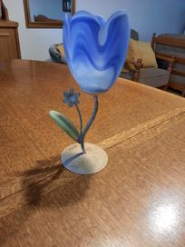 Świecznik szklany Tulipan