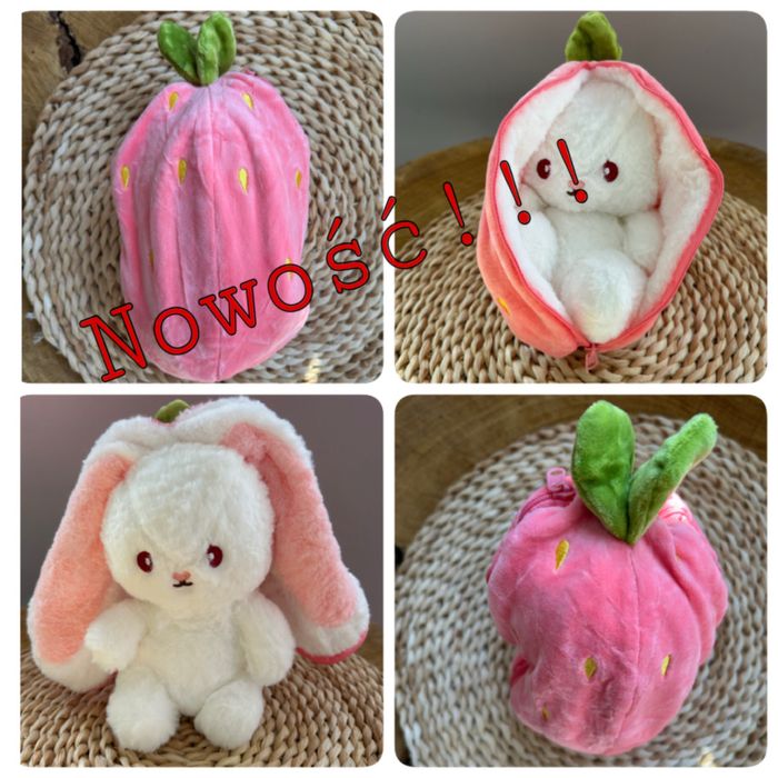 Uroczy króliczek, maskotka na suwak, niespodzinka 30 cm