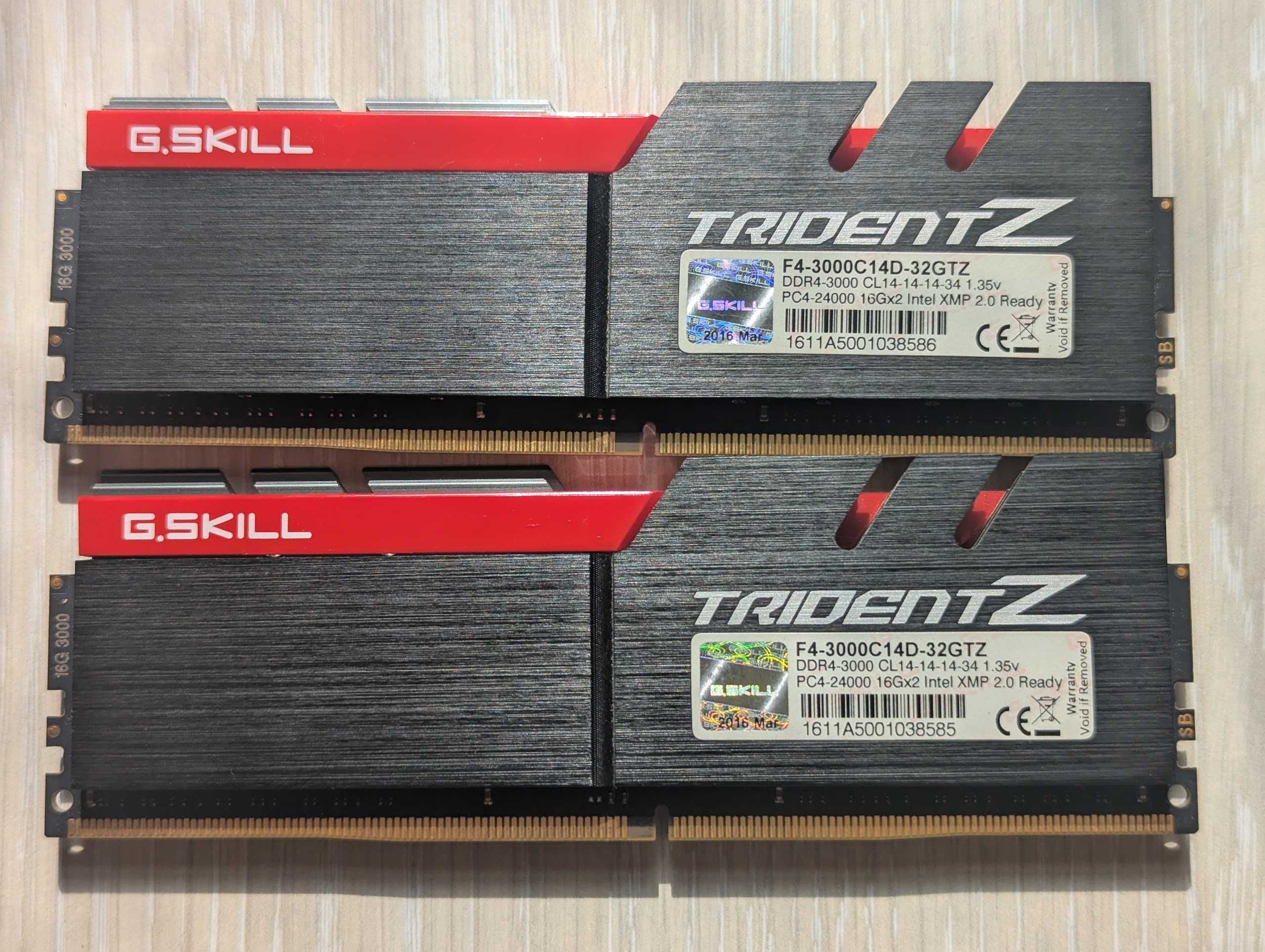 G.Skill 32 GB DDR4 (2x16GB) 3000 MHz CL14 Samsung B-die