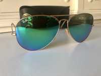 Óculos de sol Ray Ban 6214 | aviator large metal | dourado e verde