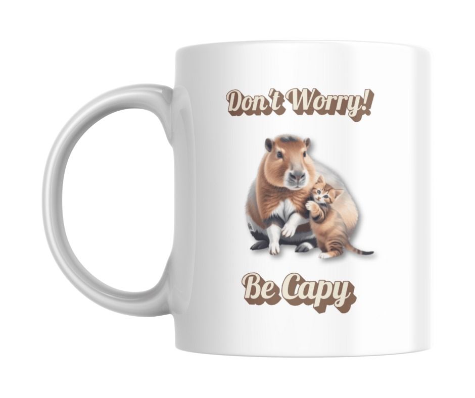 Kubek Ceramiczny Kapibara Don't Worry Be Capy Prezent Upominek