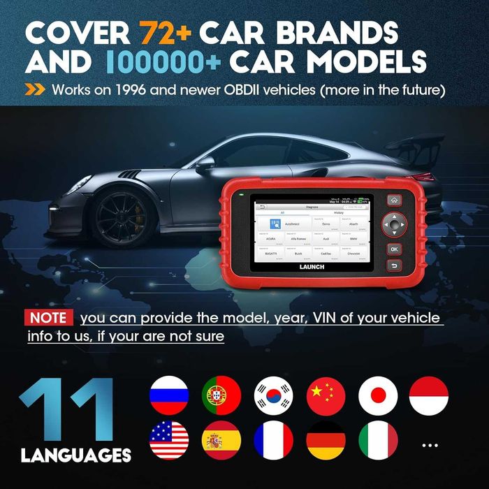 Launch CRP123X V2 Maquina Diagnóstico OBD Actualizações Grátis (NOVO)