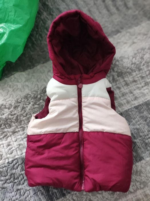 Kamizelka dla dziewczynki, różowa, 80 cm, 9-12 msc