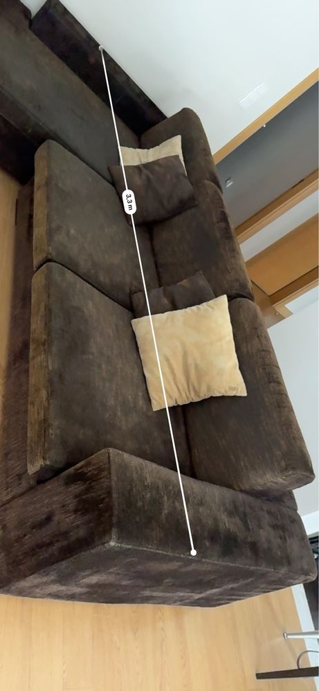 Sofá de 3 lugares com chaise longue