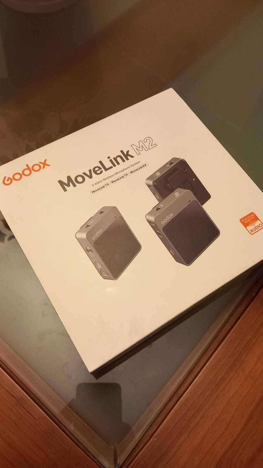 Godox MoveLink M1 M2 Microfone sem fios de lapela de 2,4 GHz, DSLR
