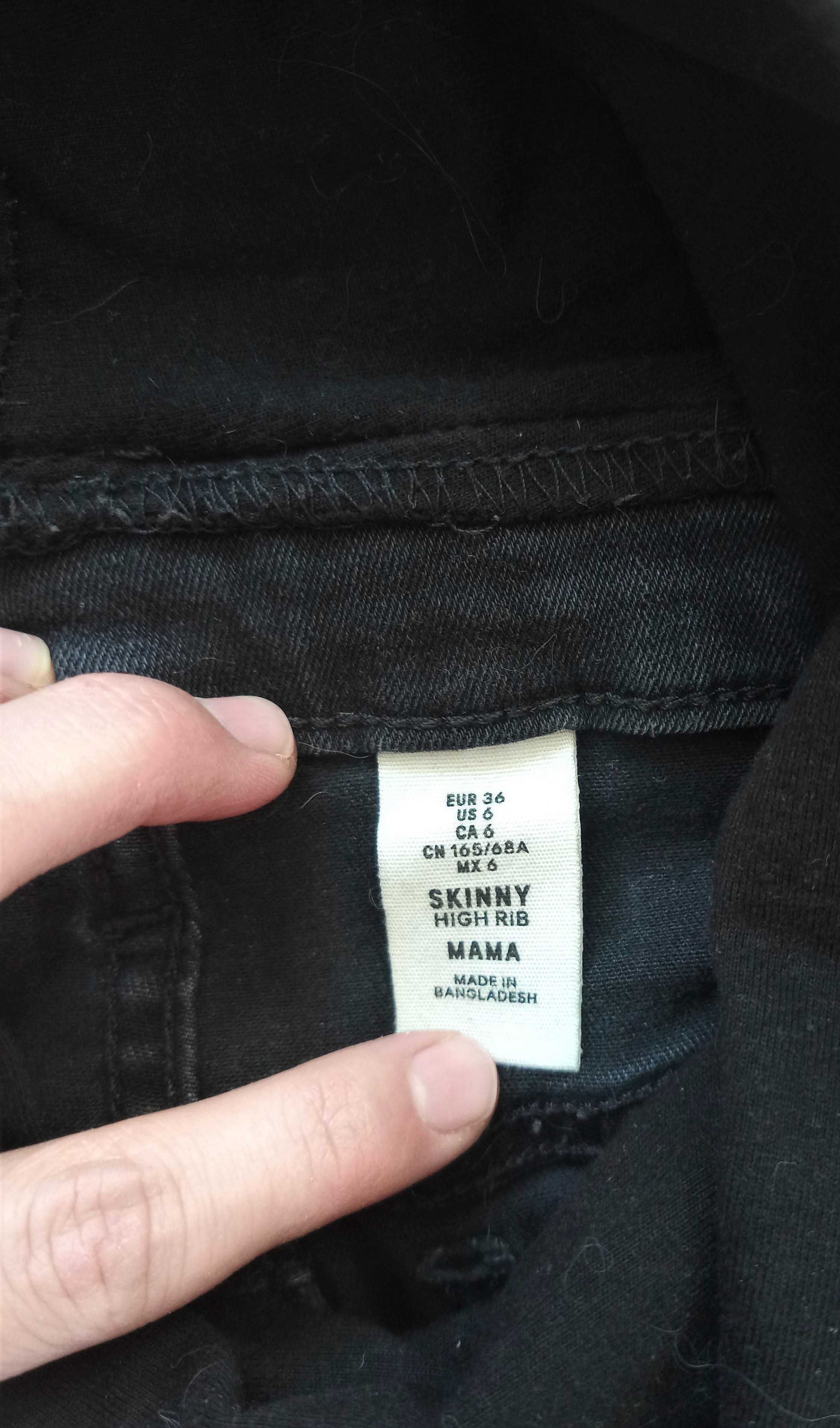 Spodnie ciążowe grafitowe czarne rozmiar 36 H&M MAMA skinny