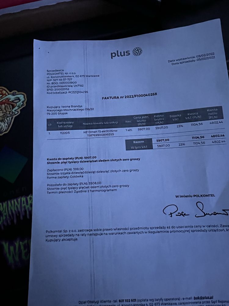 Laptop Hp Omen w dobrym stanie