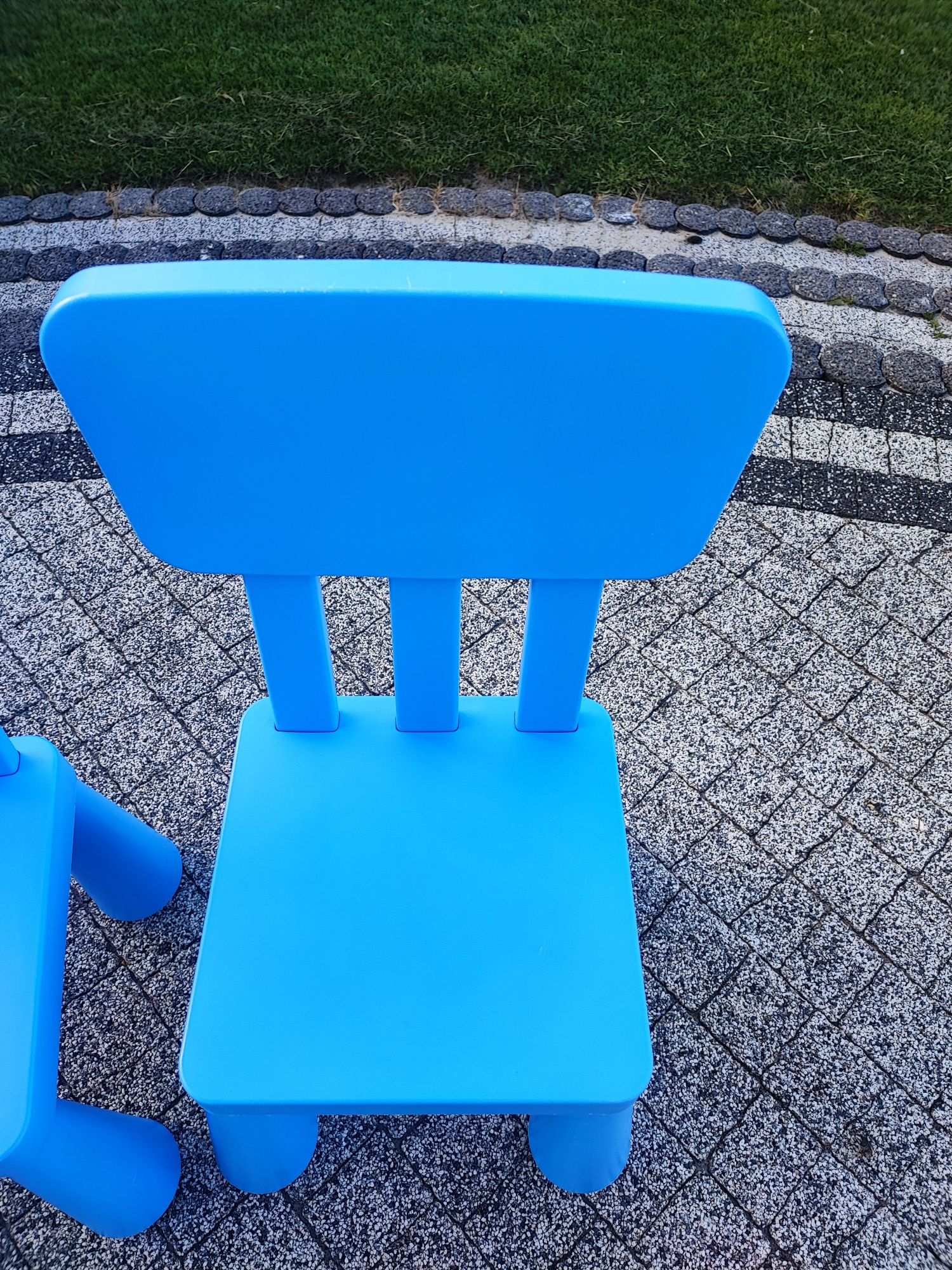 Krzesło mammut Ikea niebieskie 2 szt krzesła