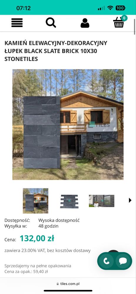 Łupek stone tiles black slate 10x30 ponad 2m2