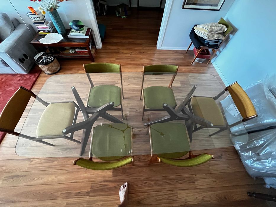 Mesa de Jantar tampo em vidro LA REDOUTE