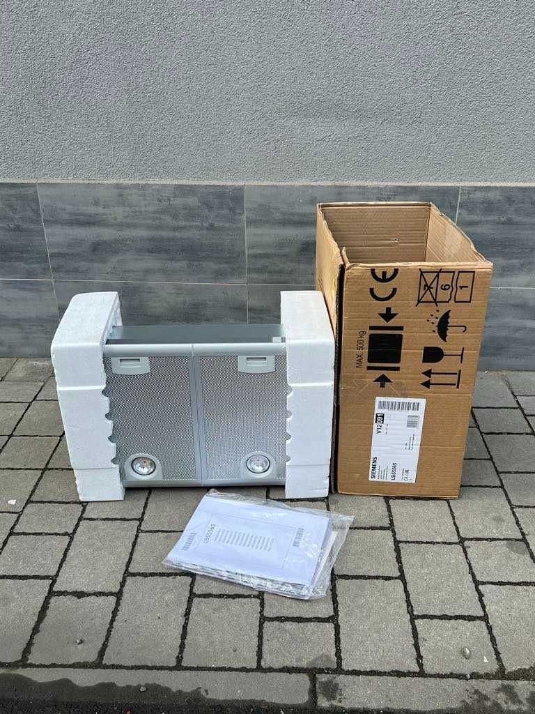 Okap wyspowy SIEMENS LB55565 Srebrny, oświetlenie/Komis Krzysiek