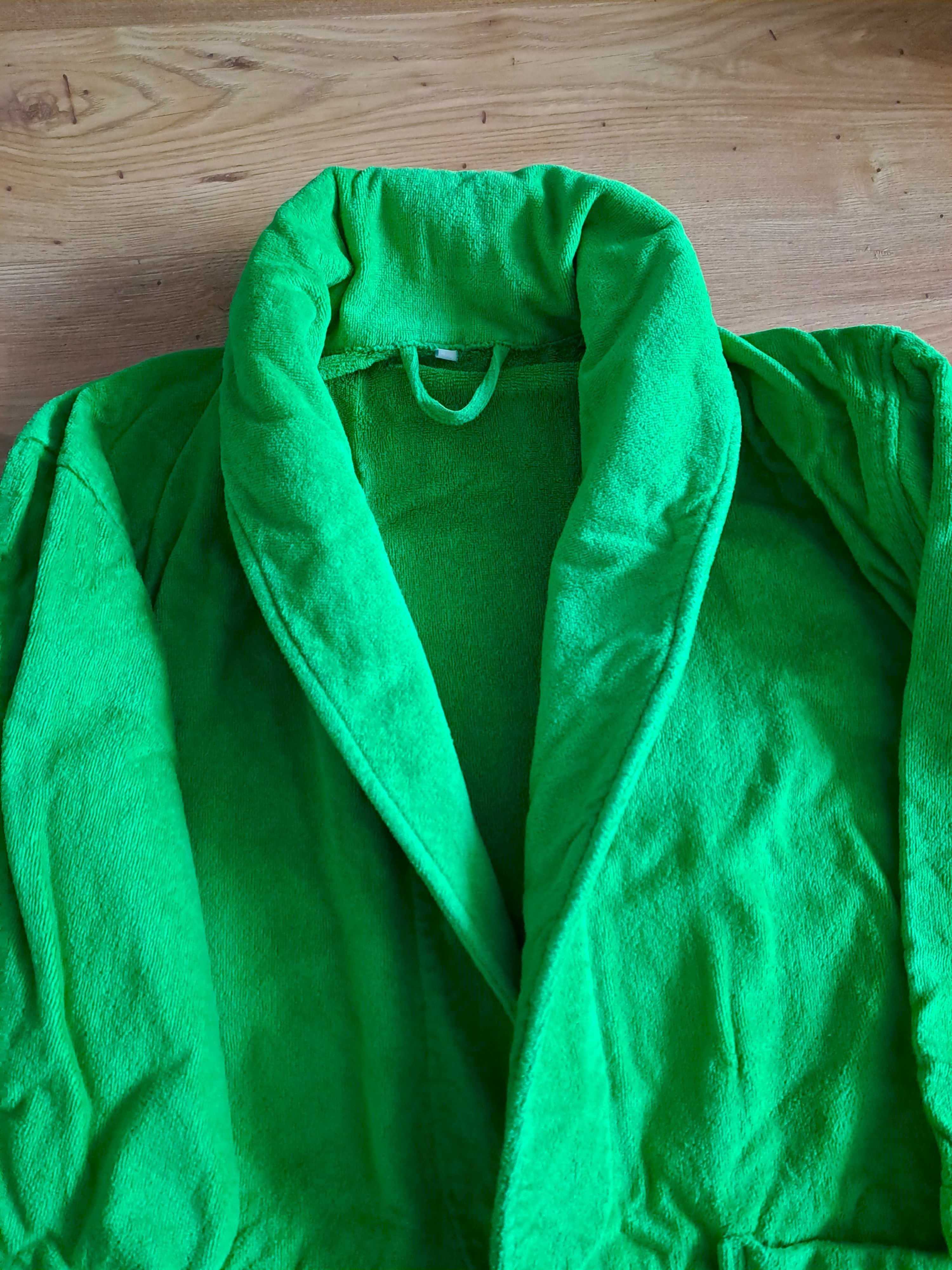 Gruby szlafrok frotte Ikea S / M, soczysto zielony