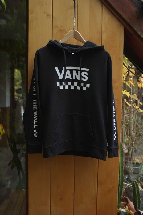 czarna bluza Vans Off the Wall jumper kangurka kaptur skate oldschool