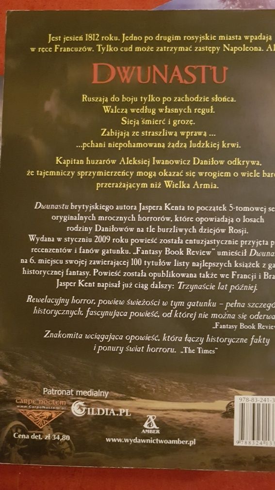 Jasper Kent duologia fantasy Dwunastu